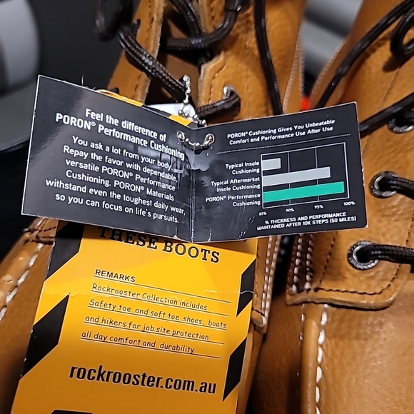 Rockrooster Workboots Tan Composite toe Coolmax 14 Roofer - Picture 10 of 12